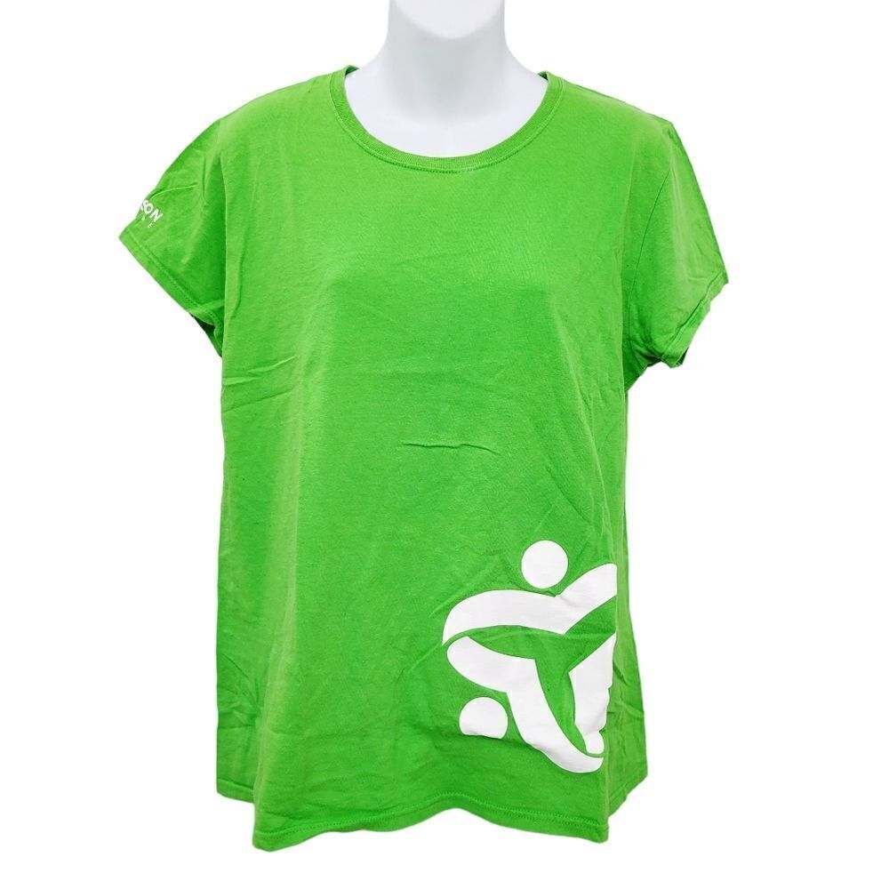 2/$20 Y2K Gildan Green Gibson Center Logo Top Tee T-shirt Size: Large